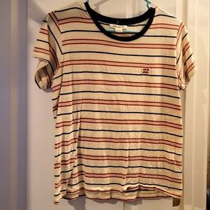 BILLABONG faded light yellow striped shirt